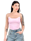 Top in microfibra arricciato con coppe e spalline regolabili-Pink Babol