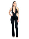 Tuta a zampa schiena scoperta e cut-out-Pink Babol
